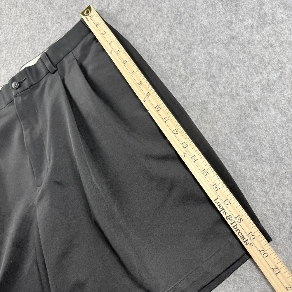Vintage Grand Slam Mens Golf Shorts Sz 35 Black Pleated Front Classic Fit Casual